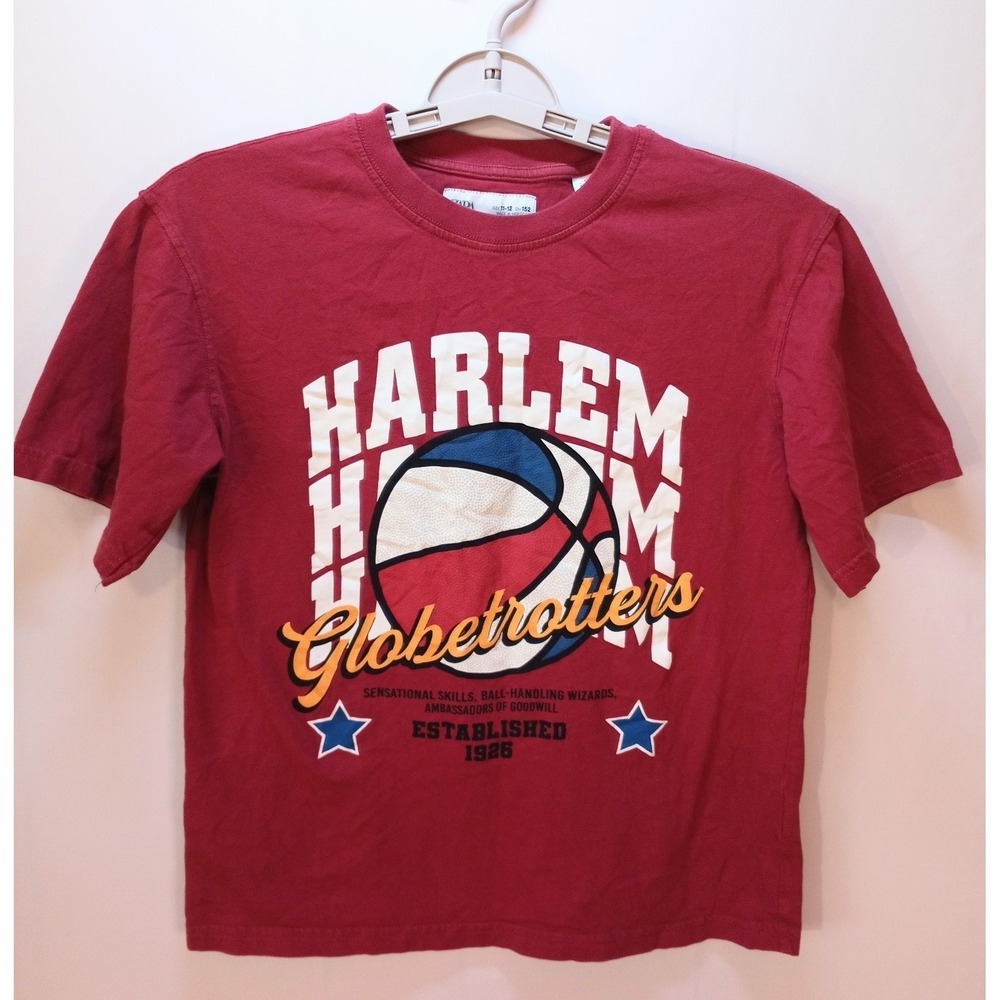 Zara Harlem Globe Trotters Graphic Youth‎ 11-12 T-shirt, Burgundy